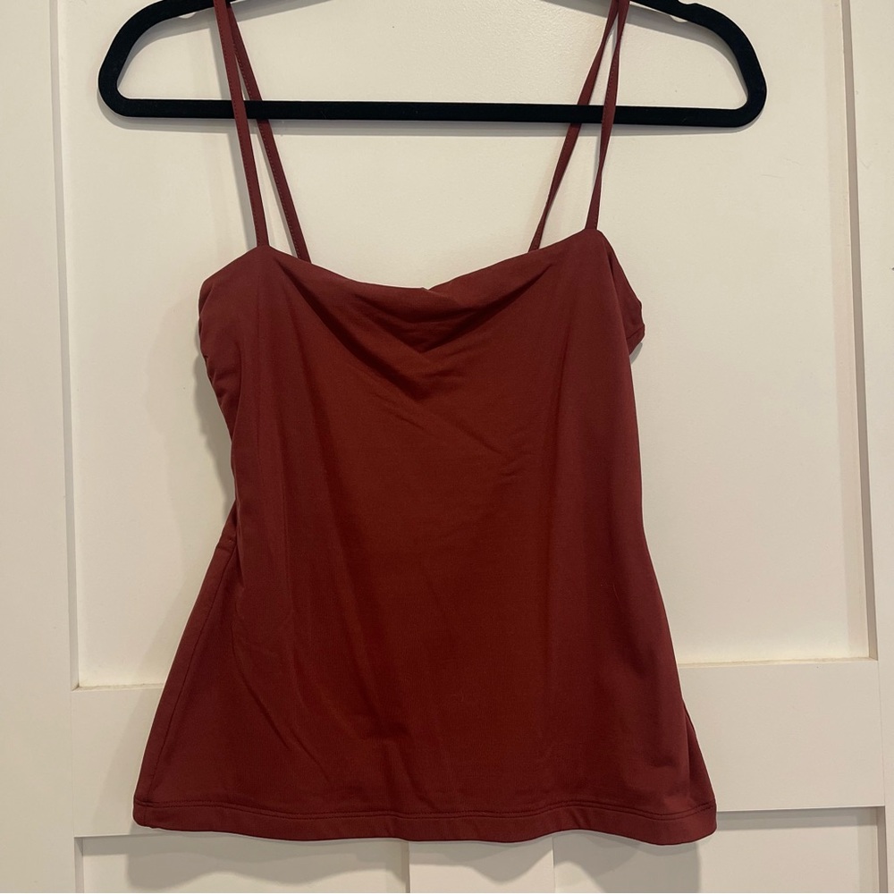 Kookai Kookai Womens 1 / small red Carlton Tank Top Camisole Square Neck Slim